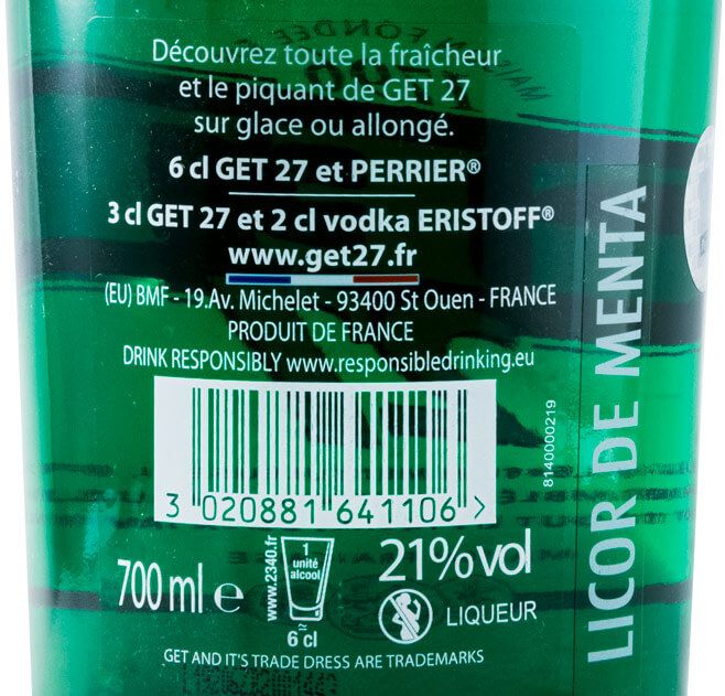 Get 27 Peppermint Liqueur 17.9°