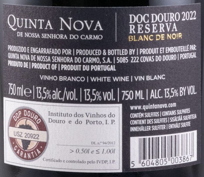 2022 Quinta Nova Blanc de Noir Reserva branco