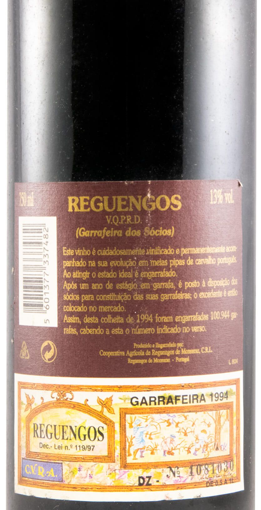 Vino Reguengos Garrafeira dos Socios 1985