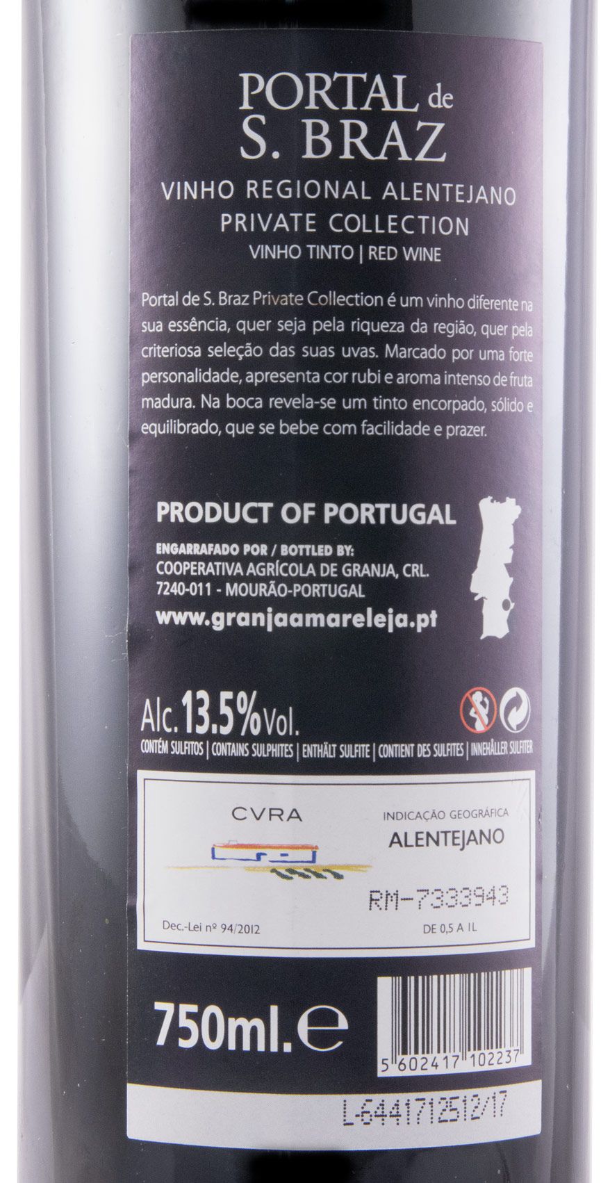 SÃO BRAZ Vinho Tinto Regional Alentejano Selection 750 ml